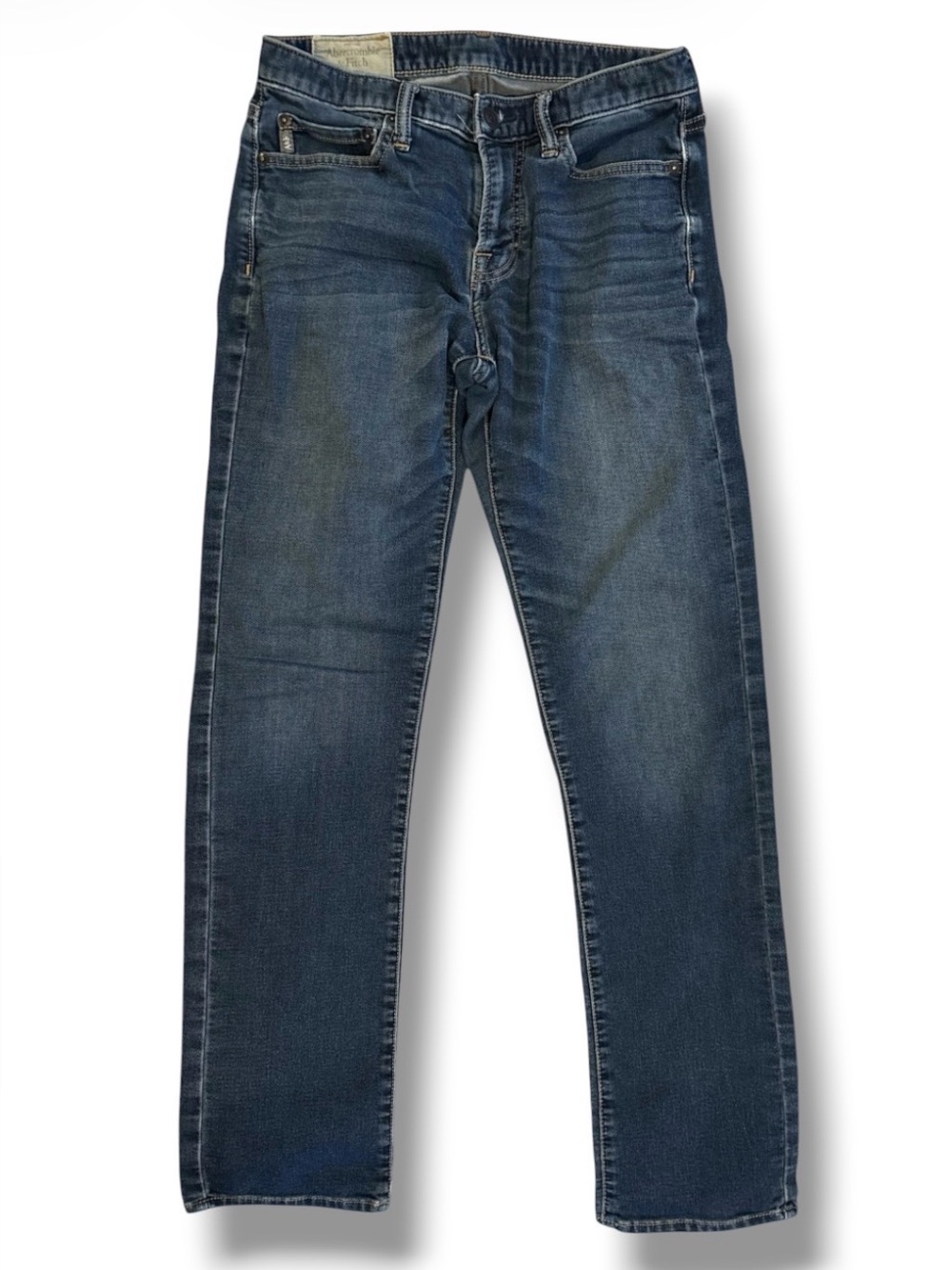 Abercrombie & Fitch Men’s Dark Wash Slim Straight Jeans W30 L32 (30x30 Actual)